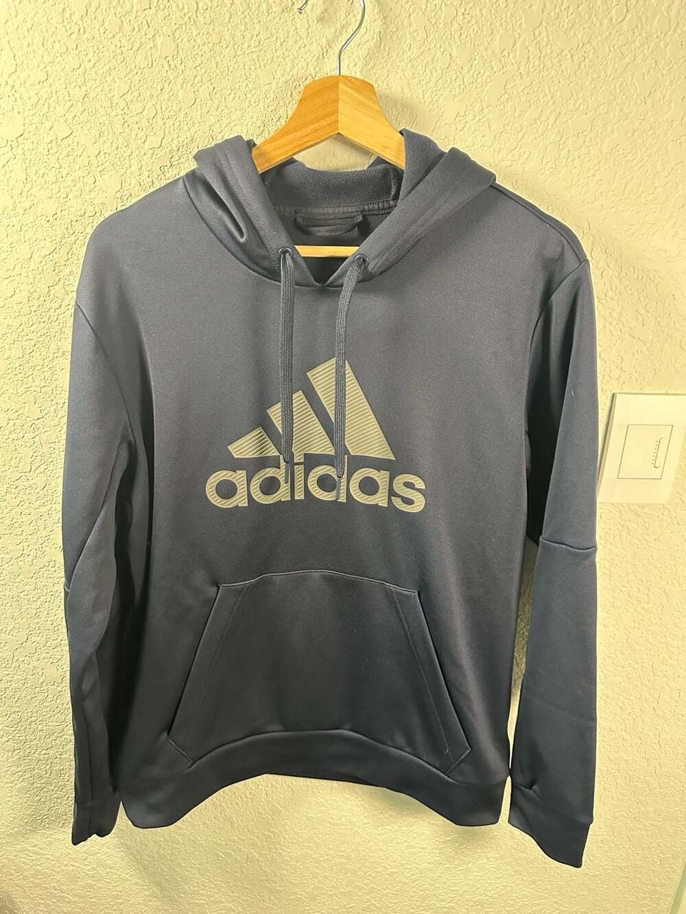 Adidas Pullover Hoodie Size M Navy Blue Athletic